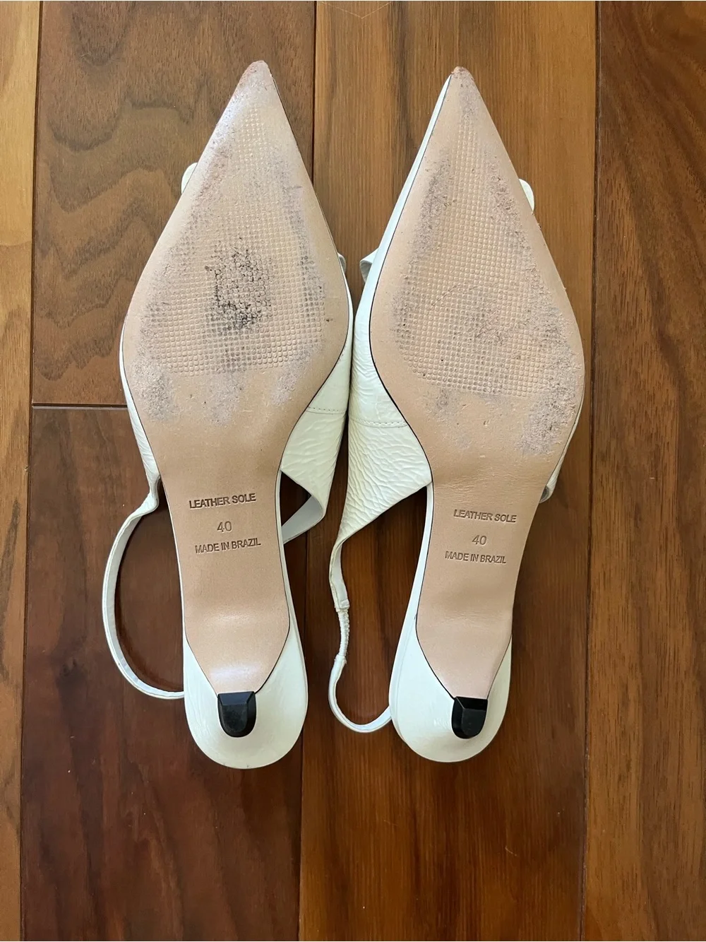 White slingbacks detailed slingbacks